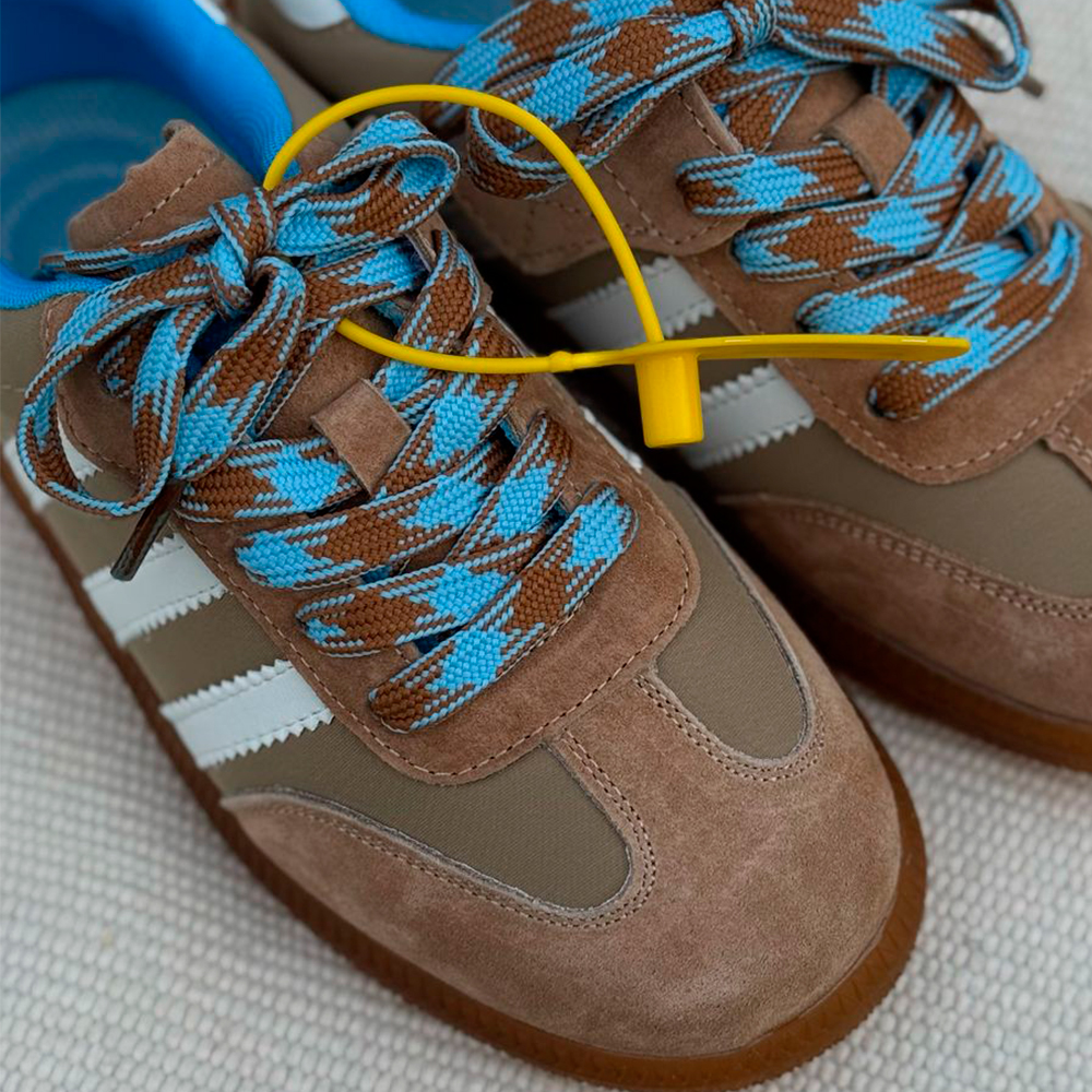 Кеды коричневые с синими вставками №2